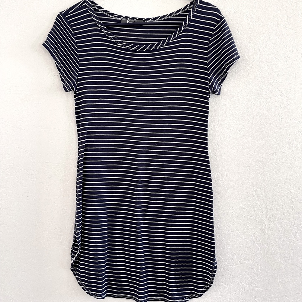 Black and white striped t shift dress